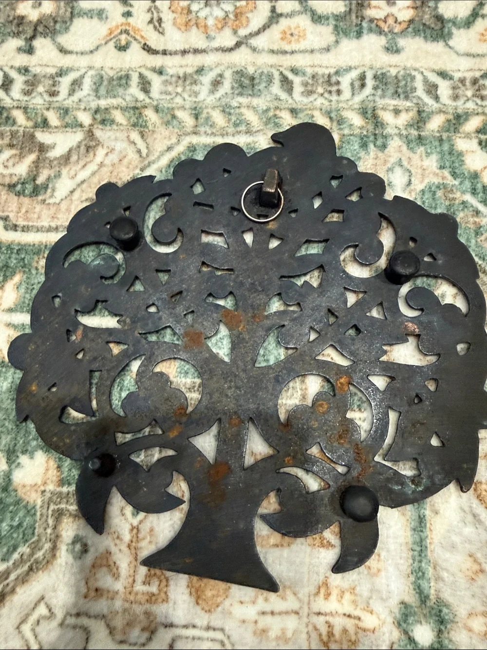 Tree of Life Metal Trivet Wall Hanging Copper Finish Bird Kitchen Decor